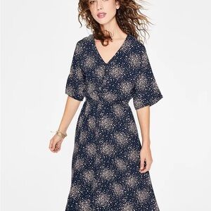 Boden Truro Blue, Pink Ditsy Floral V-Neck Short Sleeve Mini Sundress Sz 8